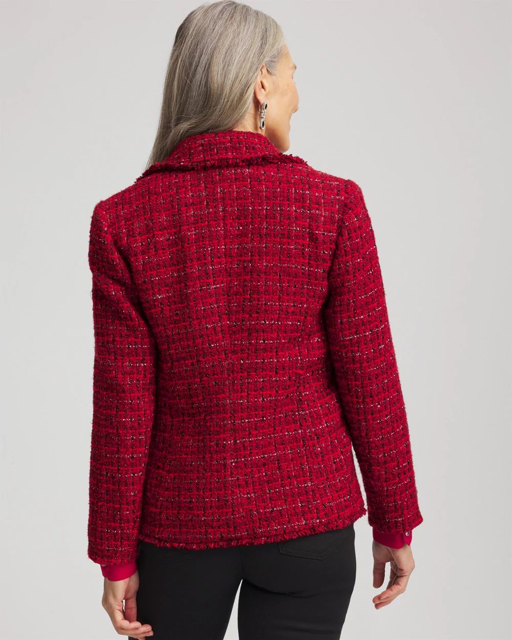 Red Tweed Sequins Blazer | Chico's